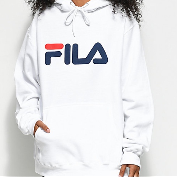 Larry Belmont blæk vinde Fila | Shirts | Fila Logo White Hoodie | Poshmark